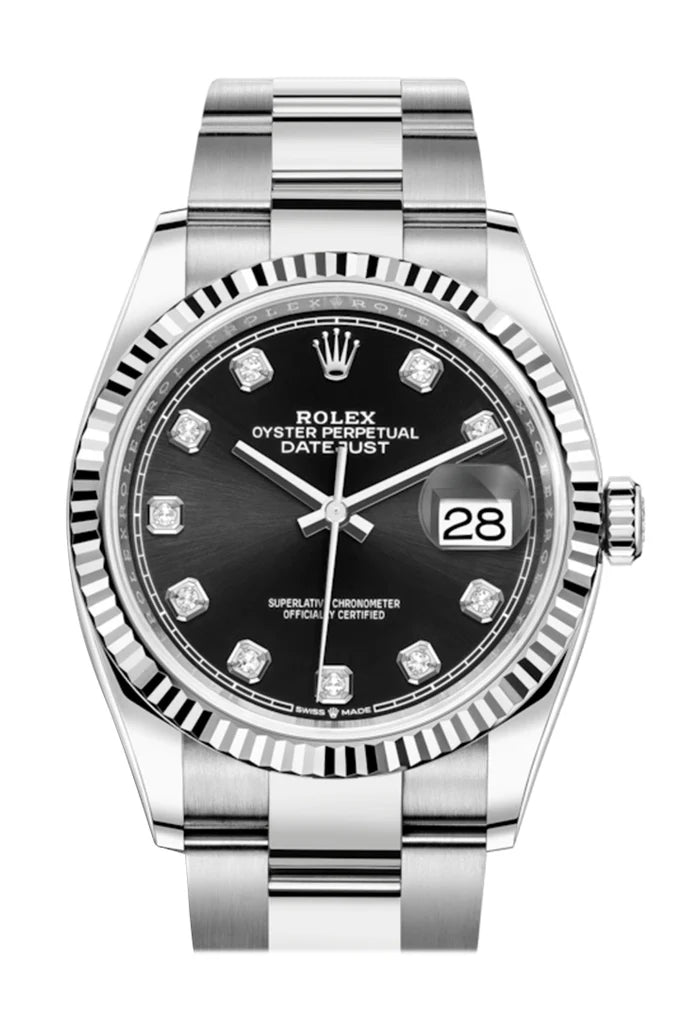 Rolex Datejust 36 Black Diamond Dial Automatic oyster Watch (126234)