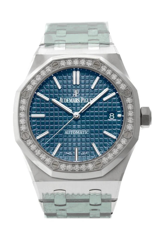 Audemars Piguet Royal Oak 37mm Grey-Blue Dial Diamond Stainless Steel Watch 15451ST.ZZ.1256ST.03