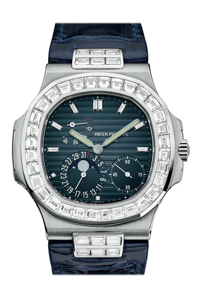Patek Philippe Nautilus Black Blue Diamonds Men's Watch 5724G-001