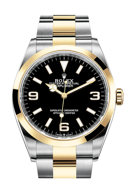 Rolex Explorer I 36 White Dial Yellow Gold Stainless Steel Men's Watch (124273)