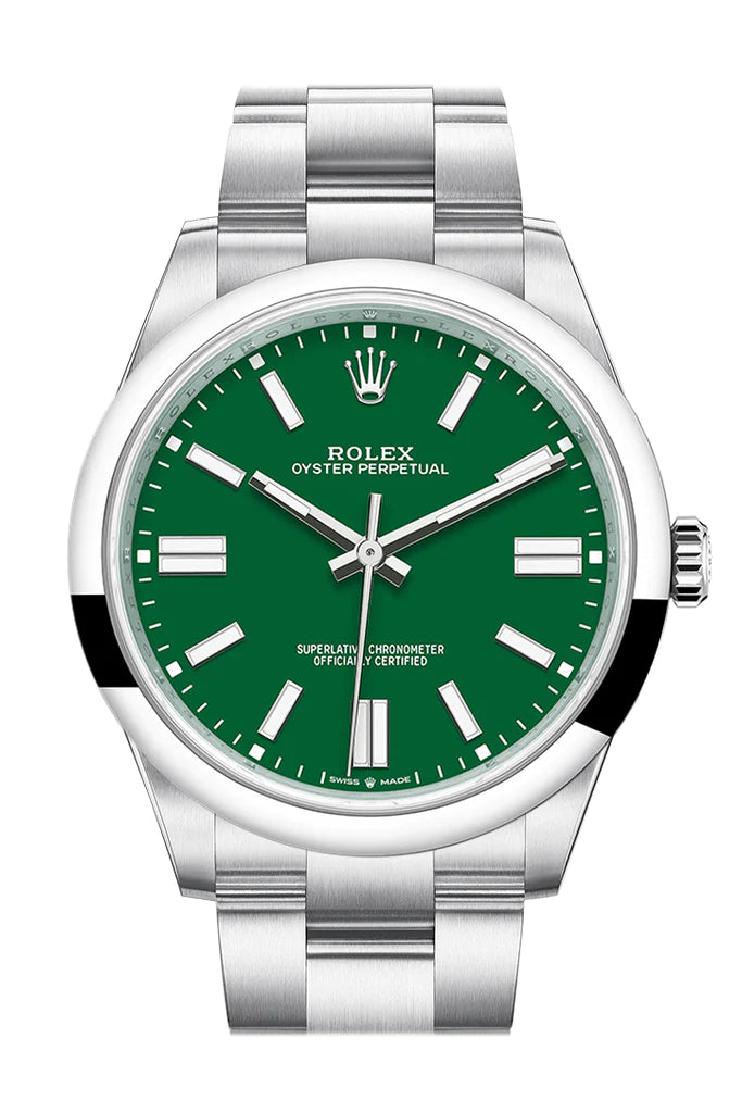 Rolex Oyster Perpetual 41 Green Dial Oyster Bracelet Watch (124300)