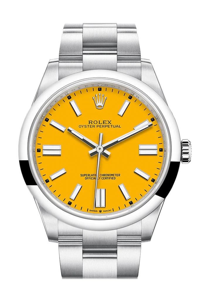 Rolex Oyster Perpetual 41 Yellow Dial Oyster Bracelet Watch (124300)