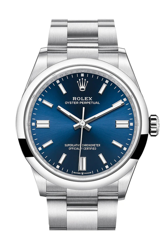 Rolex Oyster Perpetual 36 Blue Dial Oyster Bracelet Watch (126000)