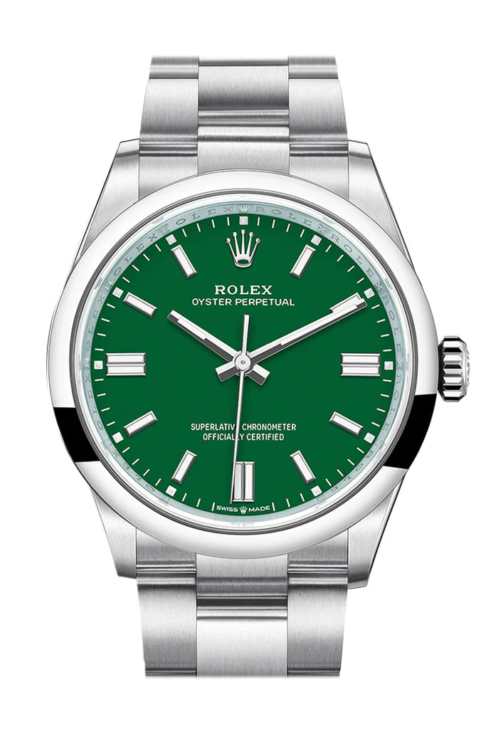 Rolex Oyster Perpetual 36 Green Dial Oyster Bracelet Watch (126000)