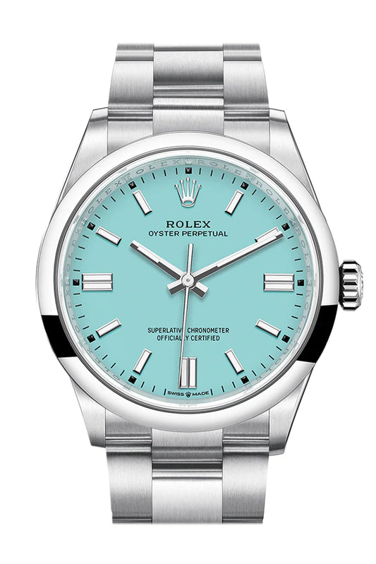 Rolex Oyster Perpetual 36 Turquoise Dial Oyster Bracelet Watch (126000)