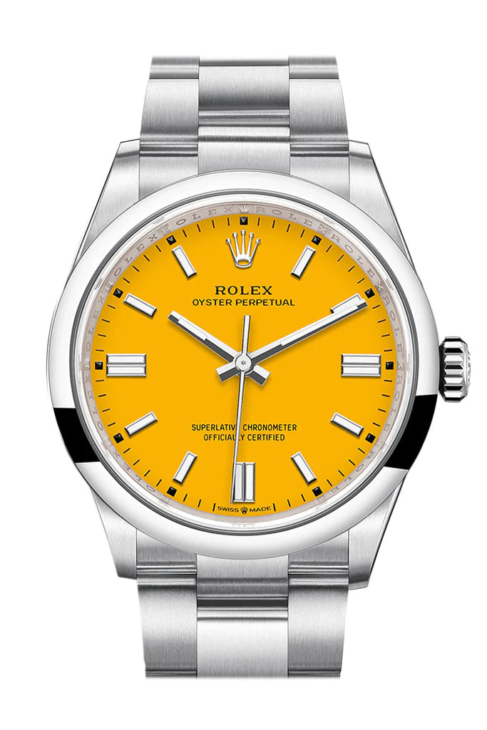 Rolex Oyster Perpetual 36 Yellow Dial Oyster Bracelet Watch (126000)