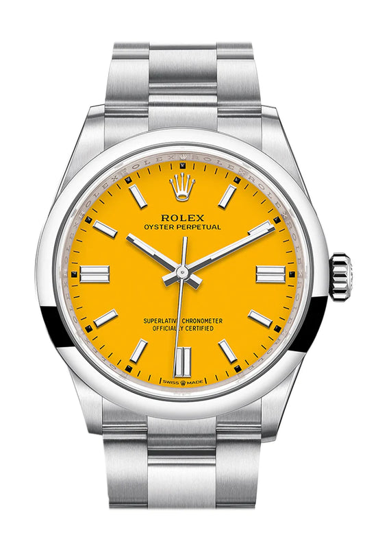 Rolex Oyster Perpetual 36 Yellow Dial Oyster Bracelet Watch (126000)