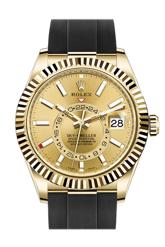 Rolex Sky-Dweller 42 Champagne Dial 18K Yellow Gold Men's Watch (326238)