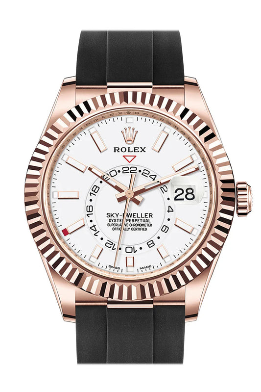 Rolex Sky-Dweller 42 White Dial 18K Rose Gold Men's Watch (326238)