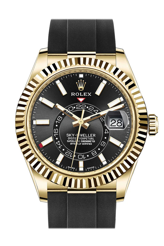 Rolex Sky-Dweller 42 Black Dial 18K Yellow Gold Men's Watch (326238)