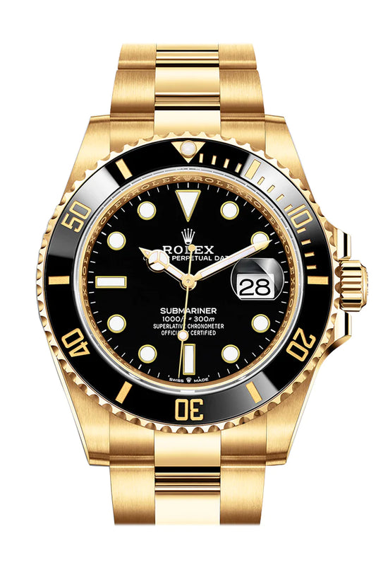 Rolex Submariner 41 Black Dial Yellow Gold Bracelet Automatic Men's Watch (126618LB)