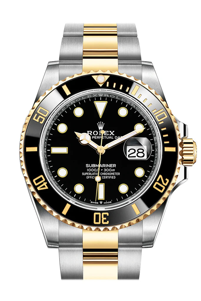 Rolex Submariner 41 Black Dial Stainless Steel Yellow Gold Bracelet Automatic Men's Watch (126613LB)