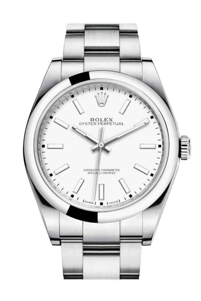 Rolex Oyster Perpetual 39 White Dial Men's Watch (114300)