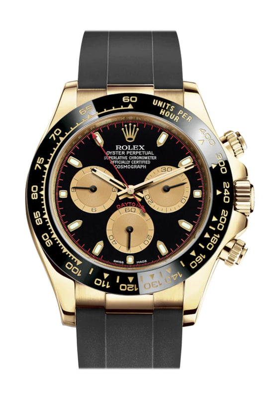 Rolex Cosmograph Black Champagne Yellow Gold Watch (116518LN)