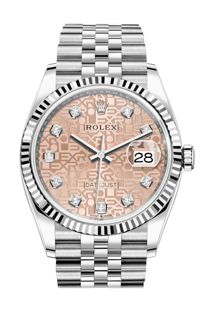 Rolex Datejust 36 Pink Jubilee Diamond Dial Automatic Jubilee Watch (126234)