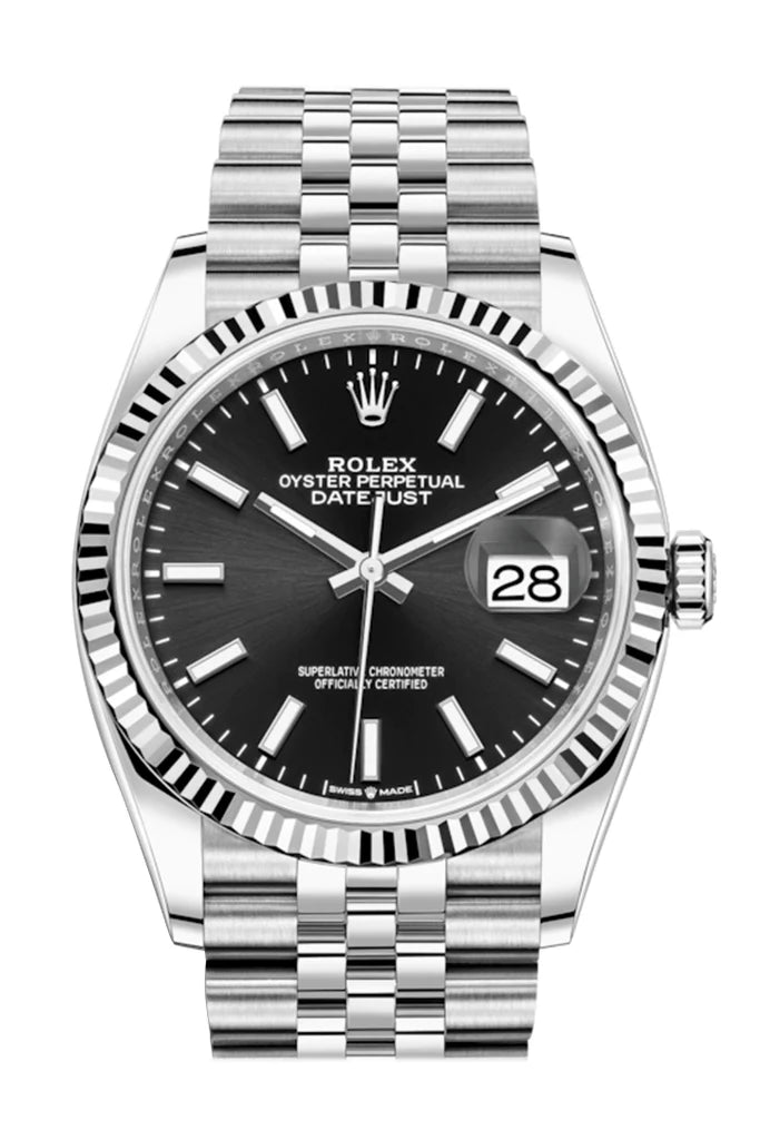 Rolex Datejust 36 Black Dial Automatic Jubilee Watch (126234)