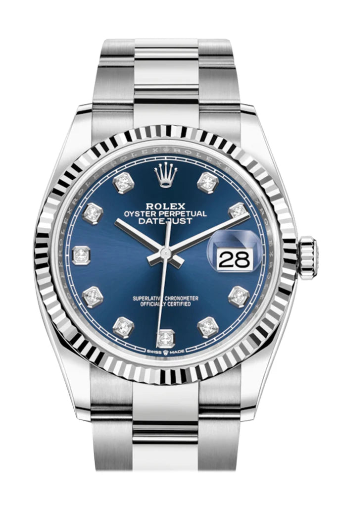 Rolex Datejust 36 Blue Diamond Dial Automatic oyster Watch (126234)