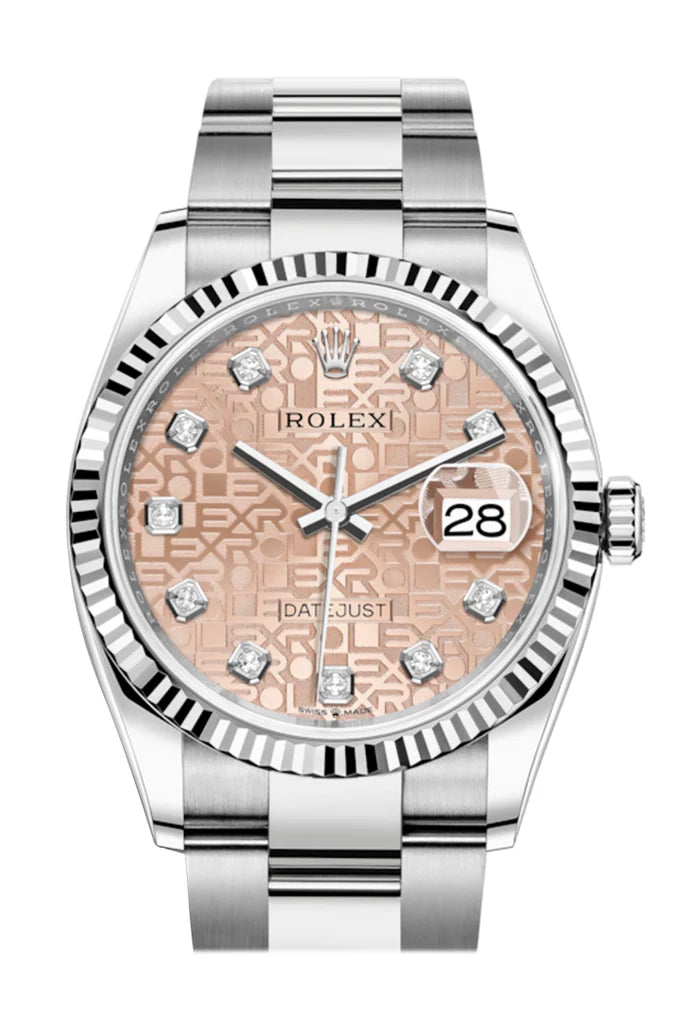 Rolex Datejust 36 Pink Jubilee Diamond Dial Automatic Jubilee Watch (126234)