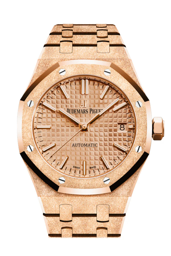 Audemars Piguet Royal Oak Frosted Pink Gold Dial Ladies Rose Gold Watch (15454OR.GG.1259OR.03).