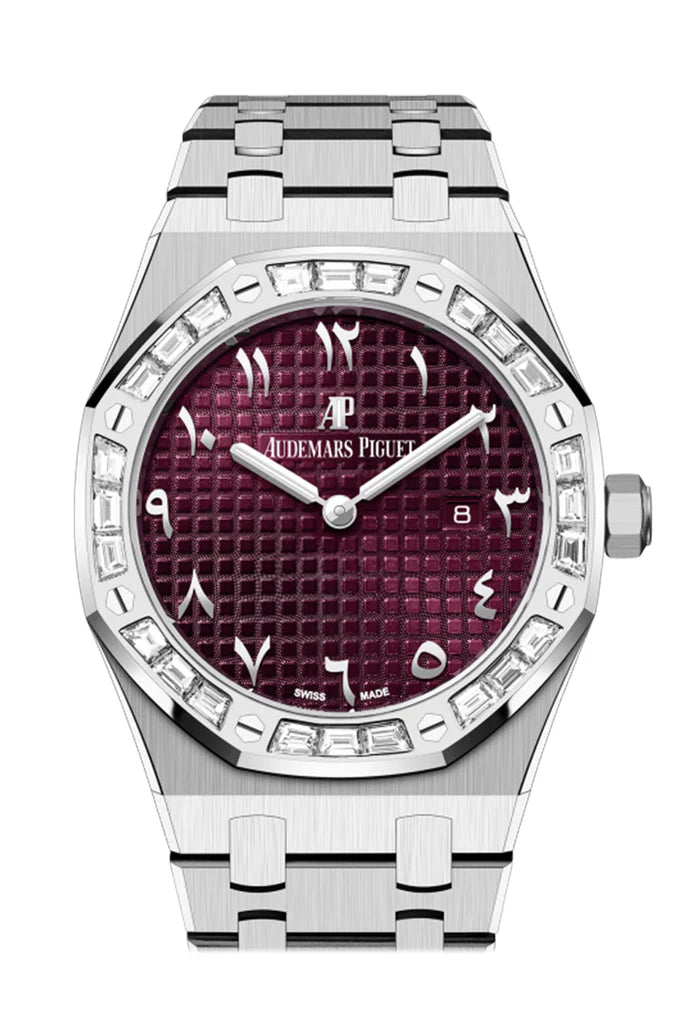 Audemars Piguet Royal Oak Purple Dial White Gold Diamond Baguette Bezel (67656BC.ZZ.1261BC.01)