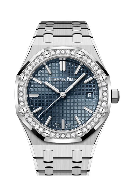 Audemars Piguet Royal Oak Blue Dial Stainless Steel Diamond Bezel (77451ST.ZZ.1361ST.04)