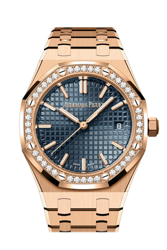 Audemars Piguet Royal Oak 44 Blue Dial Rose Gold Diamond Bezel (77451ST.ZZ.1361ST.04)