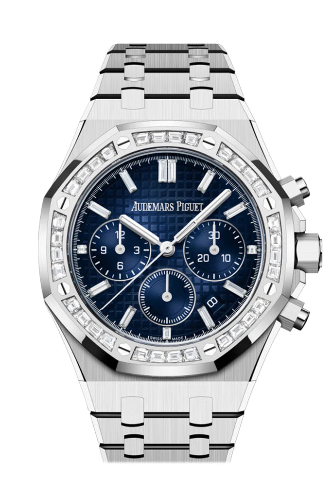 Audemars Piguet Royal Oak Chronograph White Gold Blue Diamond Watch (26715OR.ZZ.1356OR.02)