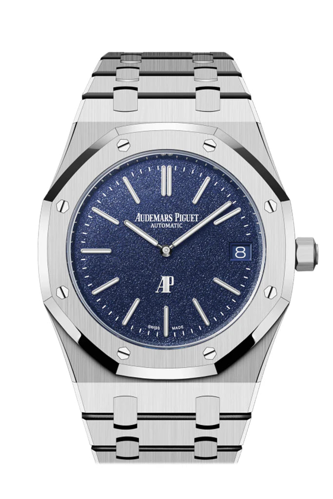 Audemars Piguet Royal Oak Jumbo Extra-Thin Grainy Blue Dial White Gold Watch (16202BC.OO.1240BC.02)