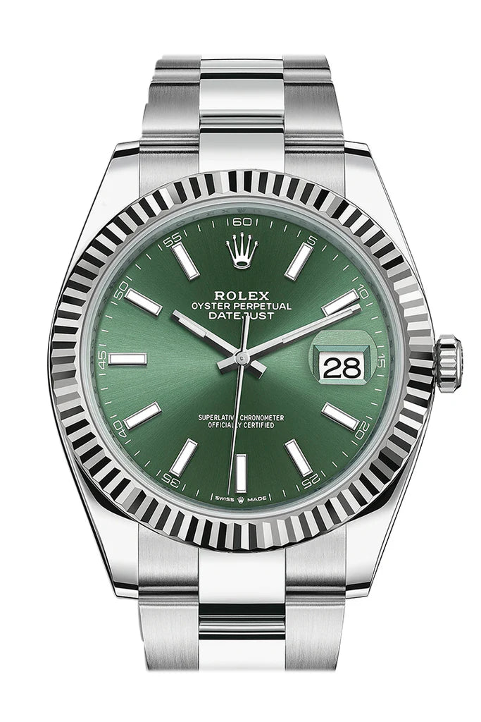 Rolex Datejust 41 Mint Green oyster Men's Watch (126334-0030)