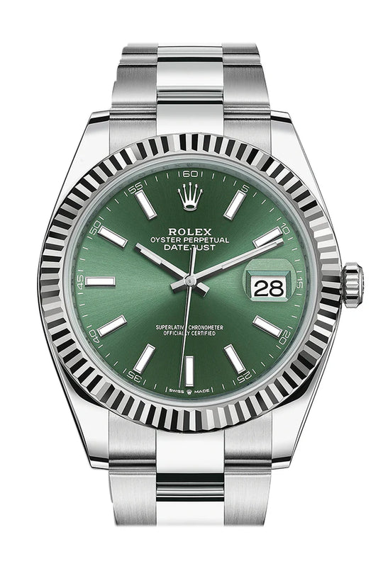 Rolex Datejust 41 Mint Green oyster Men's Watch (126334-0030)