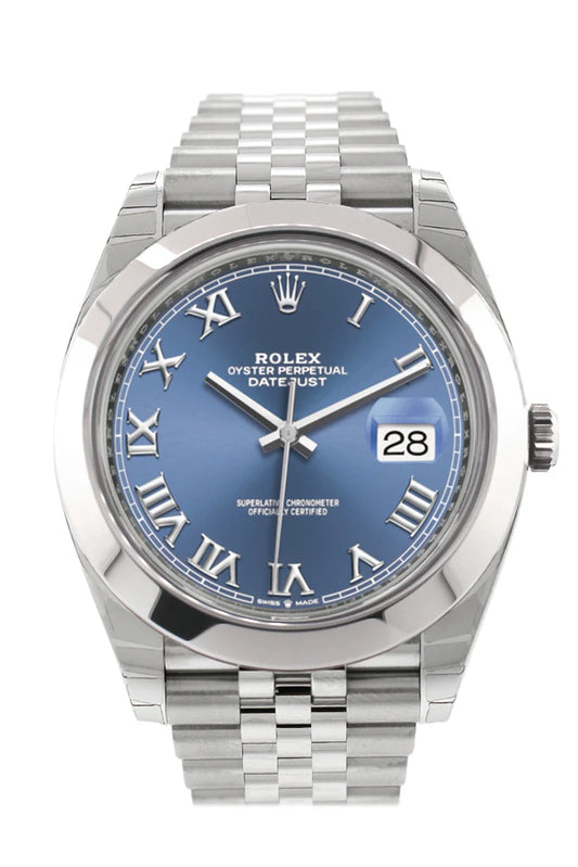 Rolex Datejust 41 Blue Roman Dial Automatic Jubilee Men's Watch (126300)