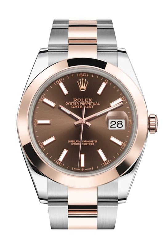 Rolex Datejust 41 Chocolate Dial 18K Steel And 18K Rose Gold Men's Watch (126301)