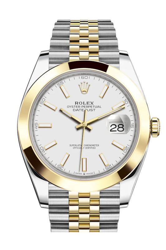 Rolex Datejust 41 White Dial Steel and 18K Yellow Gold Jubilee Men's Watch (126303)