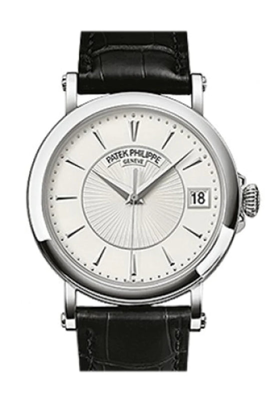 Patek Philippe Calatrava Automatic White Dial Black Leather Men's Watch (5153G-010)