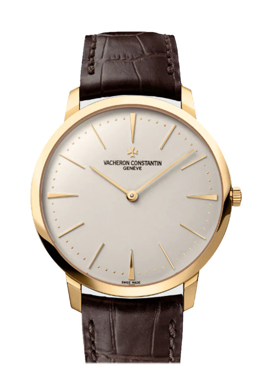 Vacheron Constantin Patrimony Grand Taille Manual Wind Silver Dial Brown Leather Men's Watch 81180/000J-9118