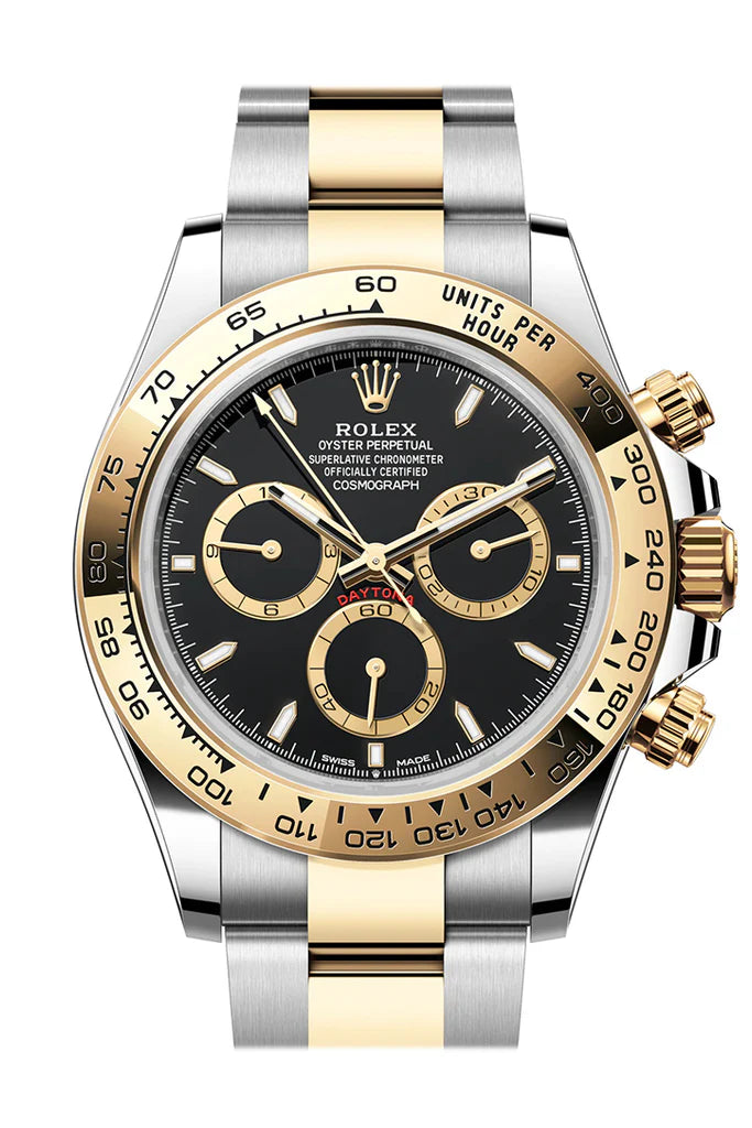 Rolex Daytona 40 Black Dial Yellow Gold Stainless Steel Men's Watch 126503