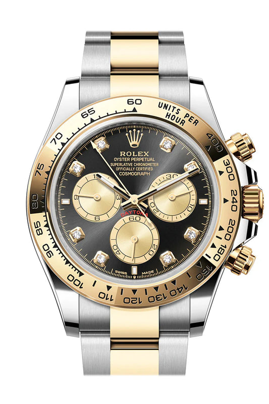 Rolex Daytona 40 Black diamond Dial Yellow Gold Stainless Steel Men's Watch 126503