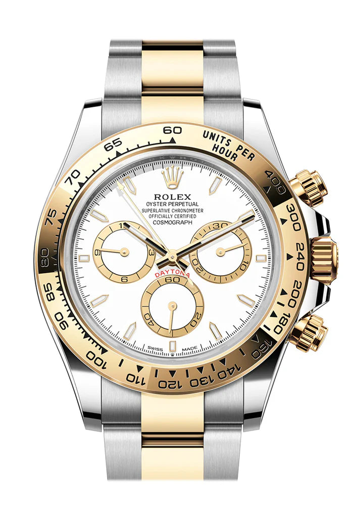 Rolex Daytona 40 White Dial Yellow Gold Stainless Steel Men's Watch 126503