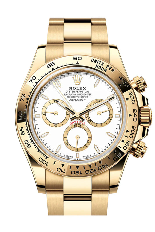 Rolex Daytona 40 White Dial Yellow Gold Men's Watch 126508