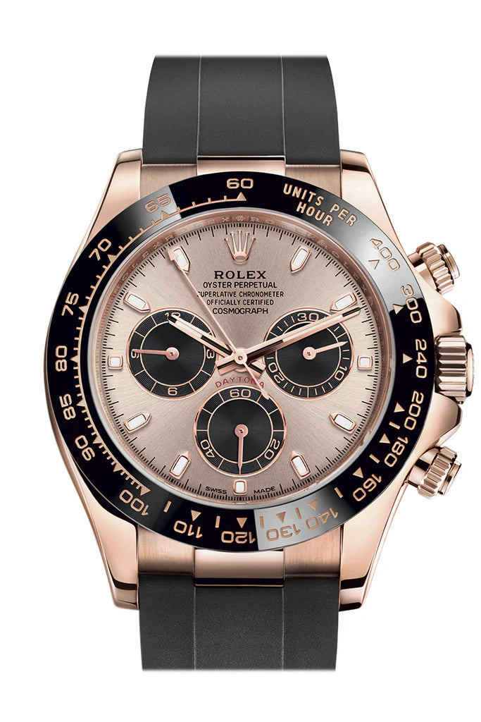 Rolex Cosmograph Daytona Rose Gold Sundust and Black Dial Oysterflex 116515LN