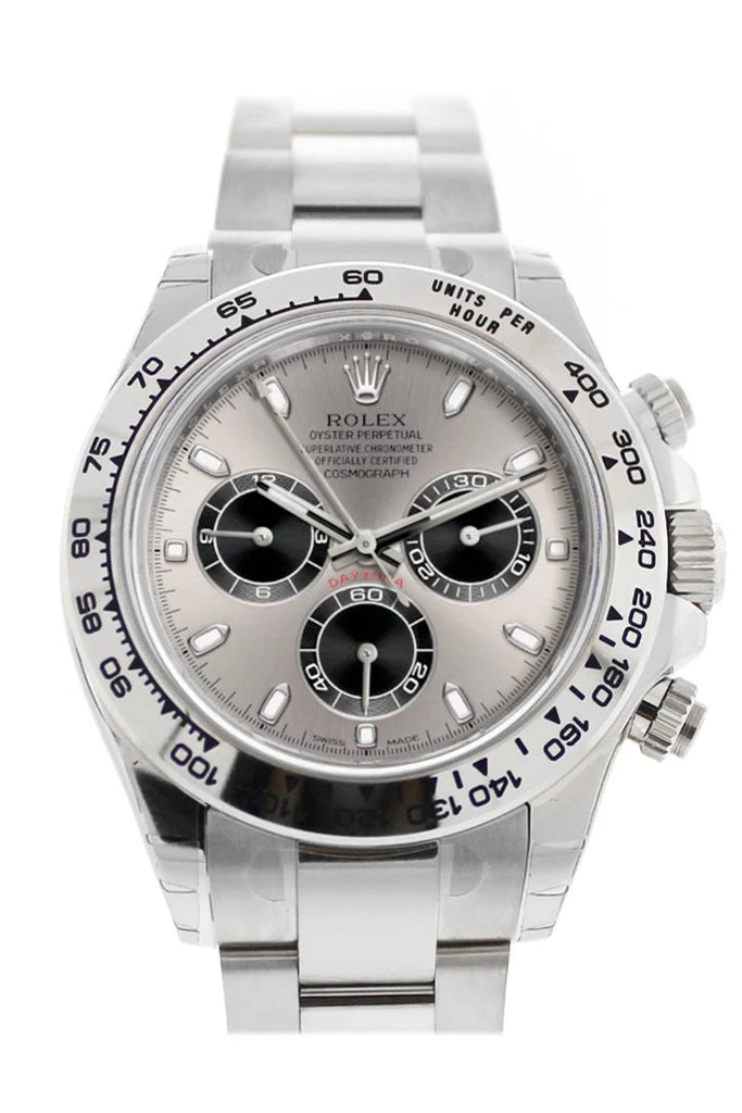 Rolex Cosmograph Daytona Steel and silver Dial White Gold Oyster Men's Watch 116509