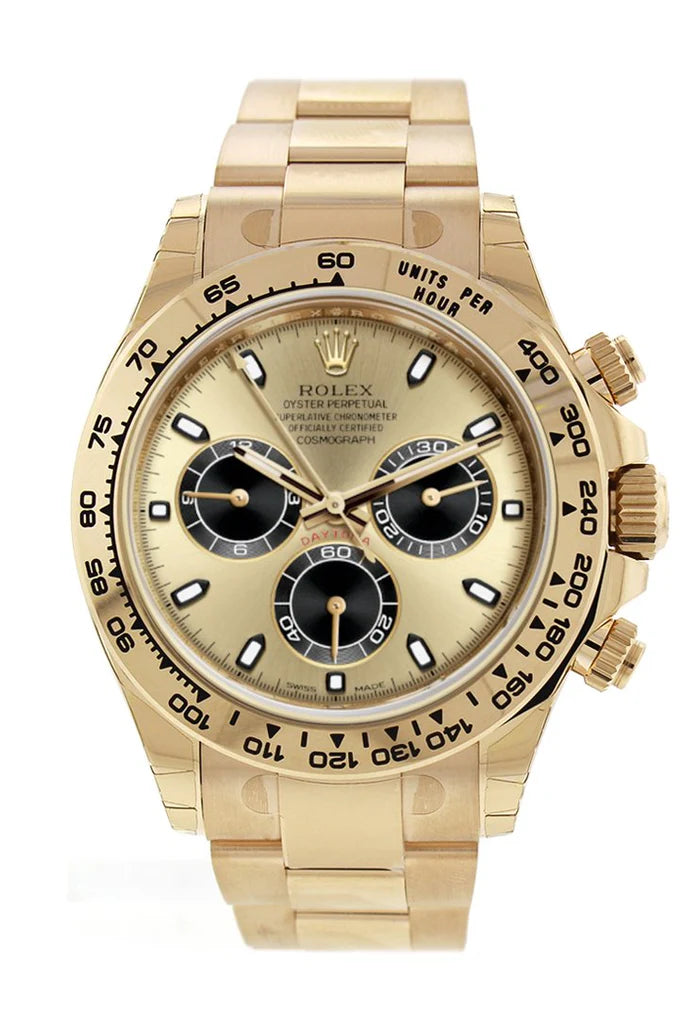 Rolex Daytona Black Champagne Dial Men's 18kt Yellow Gold Oyster Watch 116508/116508-0014