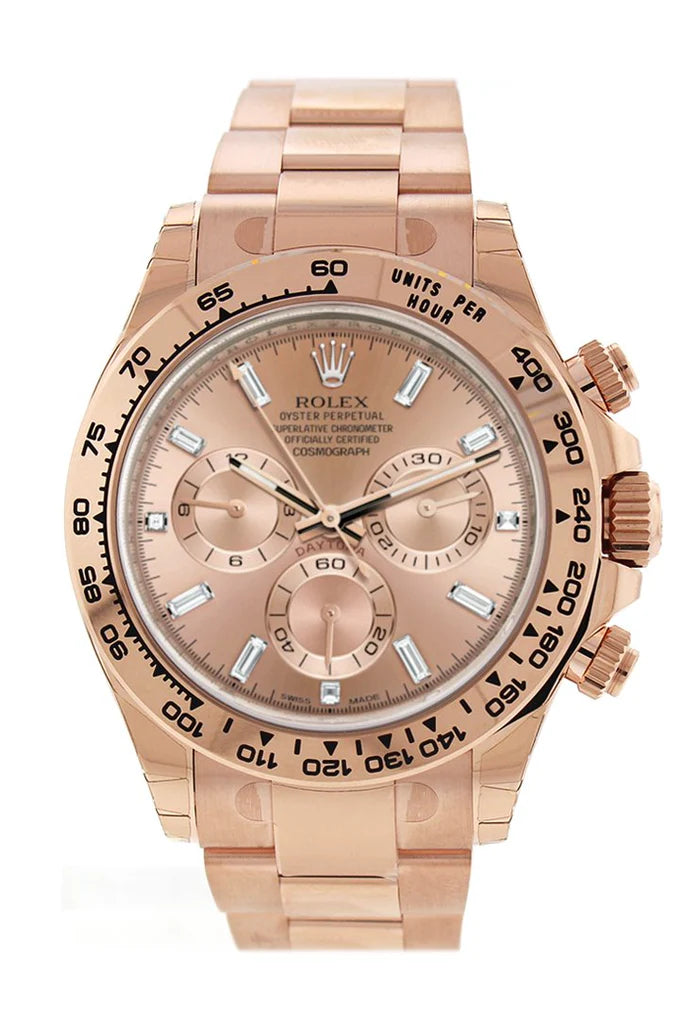 Rolex Cosmograph Daytona Pink Dial 18K Everose Gold Rolex Oyster Automatic Men's Watch 116505