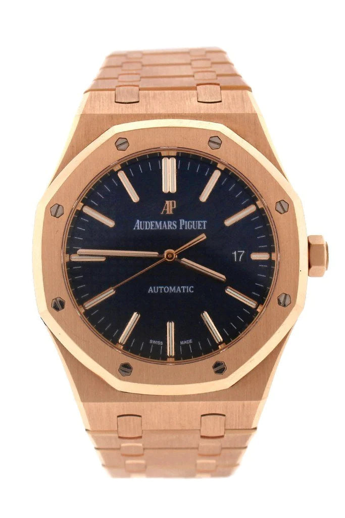 Audemars Piguet Royal Oak Selfwinding Automatic Blue Dial 18kt Pink Gold Men's Watch (15400OR.OO.1220OR.03)