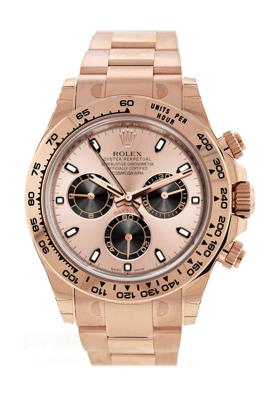 Rolex Cosmograph Daytona 40 Pink and Black Dial 18K Rose Gold Men's Watch 116505