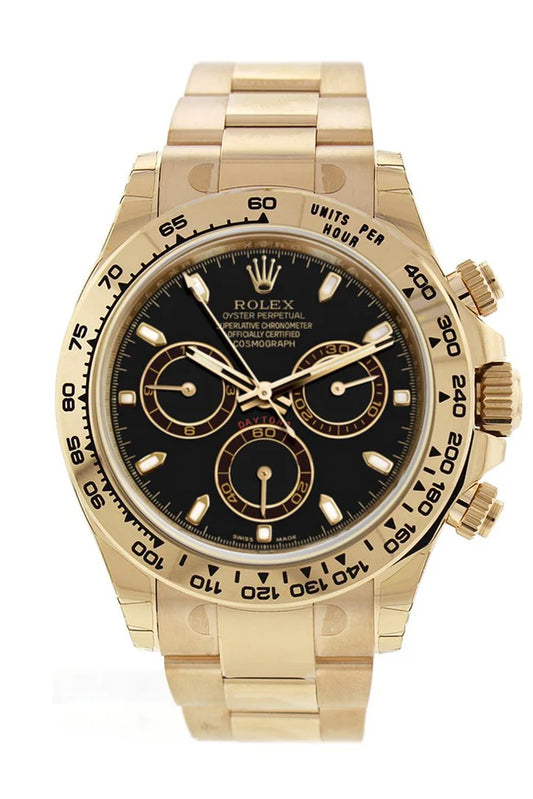 Rolex Daytona Black Dial Gold Men's Watch 116508/116508-0004