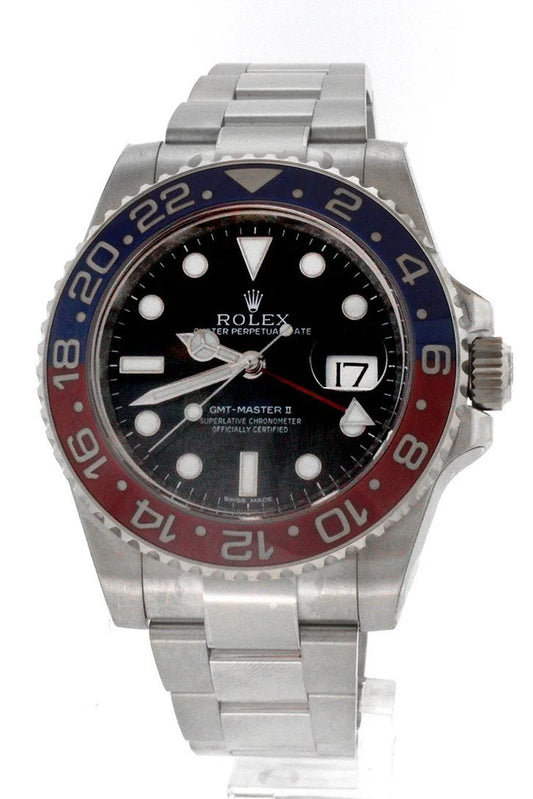 Rolex GMT-Master II "PEPSI" White Gold Black Dial & Red/Blue Ceramic Bezel Oyster Bracelet 116719BLRO