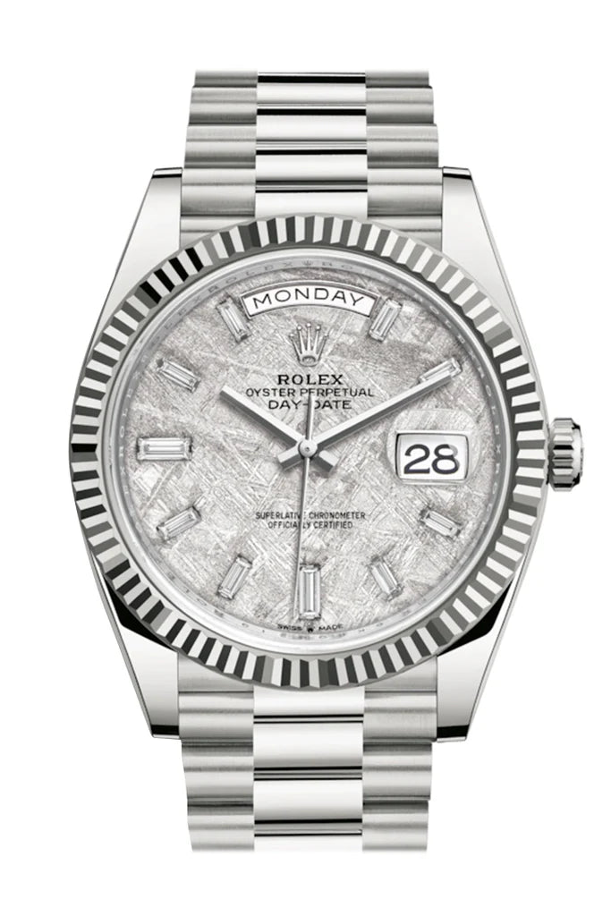 Rolex Day-Date 40 Meteorite Diamond Dial White Gold President Automatic Men's Watch 228239