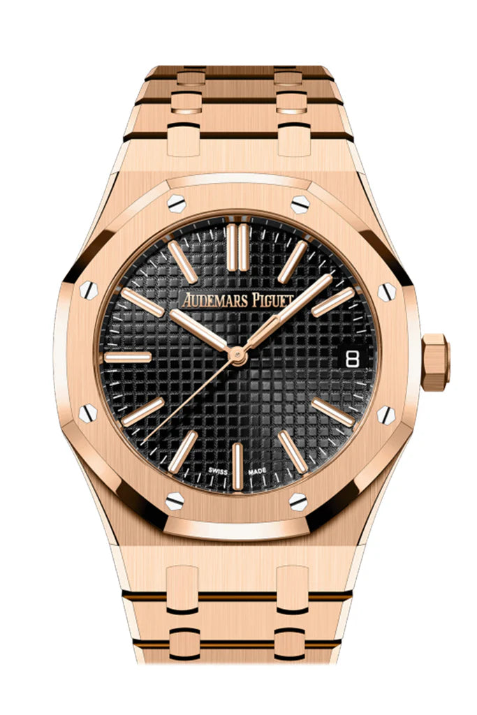 Audemars Piguet Royal Oak Black Dial Pink Gold Watch (15510OR.OO.1320OR.04)