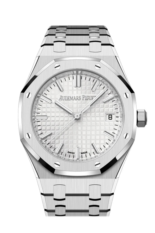 Audemars Piguet Royal Oak 34 Silver-Toned Dial Stainless Steel Watch (77450ST.OO.1361ST.01)